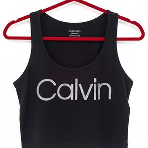 Calvin Klein Black Tank Top with Silver Logo